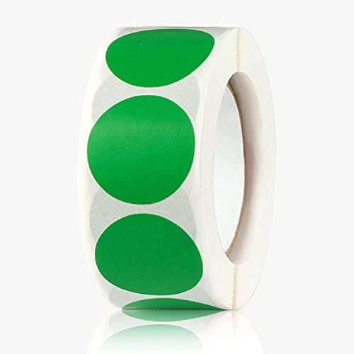 True-Ally 3000 Piece Green Color 1 Inch Round Dot Sticker Self Adhesive Labels Writable Surface for Inventory Organize, File Classification, Calendar Planner (Bright Green)