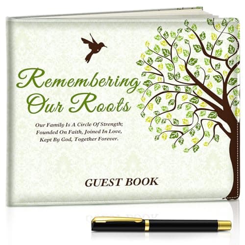Patelai Family Reunion Party Favors Decorations Family Reunion Guest Book Sign in Good Tree Guest Book Gathering Decorations with Pen, 112 Pages(Green)