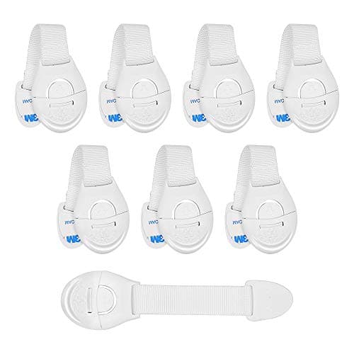 KitschKitsch® 4pcs Baby Infant Child Proofing Safety Locks Latches Door Cupboard Cabinet Fridge Drawer Locks (White)