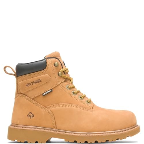 Wolverine Men’s Floorhand Waterproof 6” Steel-Toe Work Boot, Wheat, 9