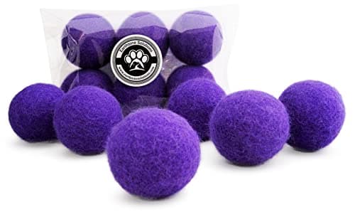 Earthtone Solutions Wool Cat Toys Felt Cat Toy Balls for Small Pet Fetch and Play Eco Friendly Quiet Wool Ball Cat Toy for Cats and Kittens Choose Your Colors Purple
