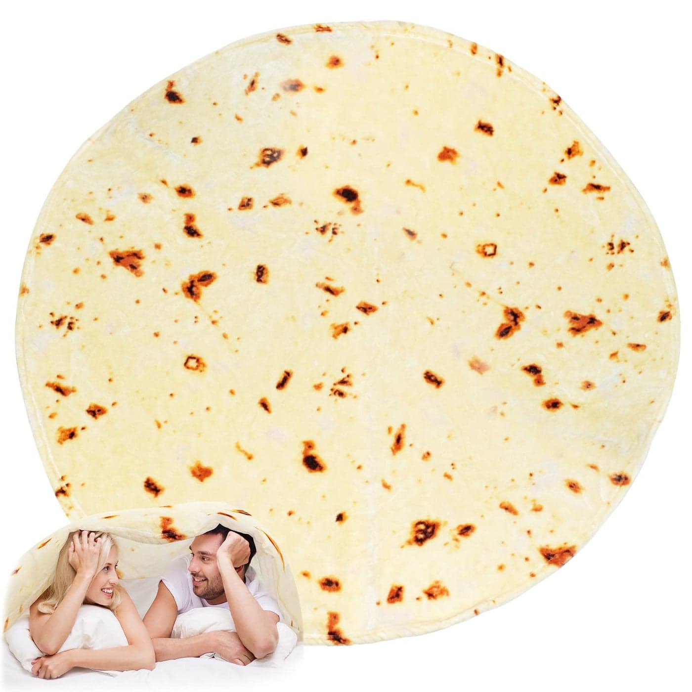 Bold And Brash Burrito Tortilla Blanket Novelty Food Throw Blanket for Adults Kids 300GSM Fluzzy Flannel Plush Blanket Double Sided for Bed Couch Travel Picnic Beach 71 Inch