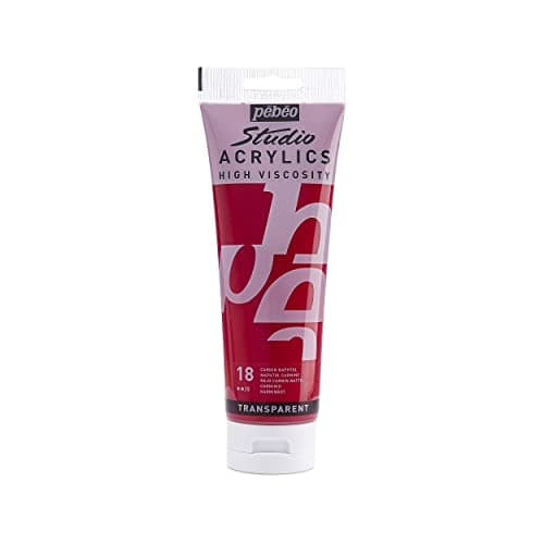 Pebeo Studio Acrylics High Viscosity, Fine Acrylic, 250 ml - Naphthol Carmine, 8.45 Fl Oz (Pack of 1)