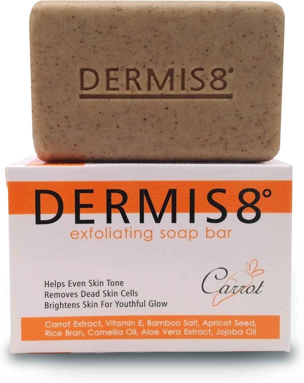 Dermis8 Exfoliating Beauty Bar Soap with Carrot Camellia Oil 200gr