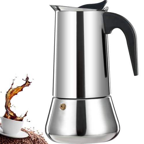 DITOSH 12 Cup Stovetop Espresso Maker Stainless Steel Moka Pot Stove Top Percolator Italian Coffee Makers Capable Mocha Greca Machine Cafe Classic Induction Cookers for Home and Camping 600ml 20oz