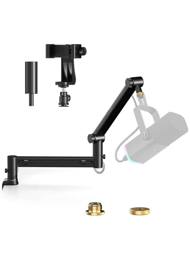 Microphone Arm, Desk Low Profile Adjustable Mic Boom Arm Stand, Suitable For Blue Yeti, Snowball iCE, HyperX QuadCast, SoloCast, Elgato Wave, Etc