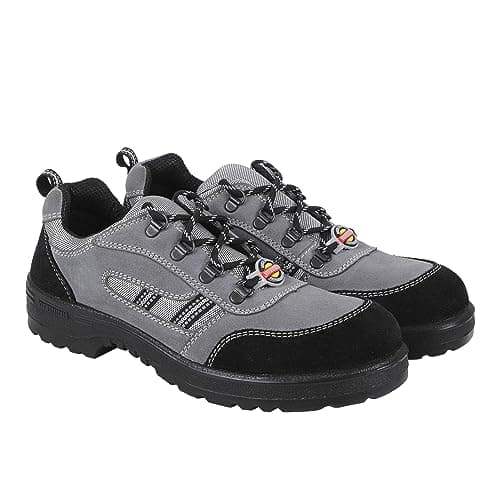 Liberty Warrior 98-254 SSBA Safety Shoe for Men, Genuine Leather, Steel Toe, Light Weight, Grey, Sizes-9UK