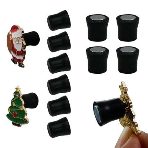 10 Magnetic Pin Backs for Enamel Pins (Black), Converts Pins into Refrigerator Magnets & Put Your Pins on Fridge for Seasonal Decorations and Gifts, Enamel Pins Not Included
