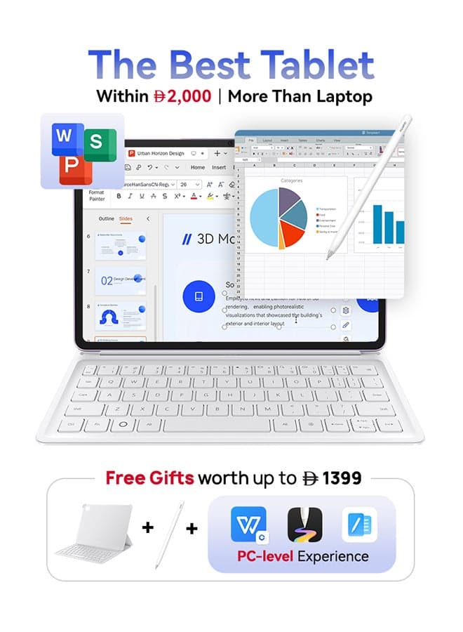 MatePad 11.5-inch Tablet 2.5K 120Hz PaperMatte Display, 8+256GB, 10100 mAh, 40W SuperCharge, WiFi6, Bluetooth 5.2, WPS Office, Quad Speakers, Detachable Keyboard, Violet + FOC