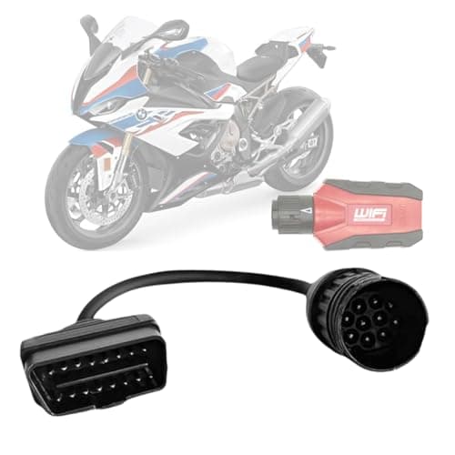 VZG OBD2 Adapter Cable for BMW Motorcycle 10Pin GS-911 Male to 16Pin Male OBDii Diagnostic Connector, Compatible with GS-911 WiFi Scanner Tool for Euro 4 Motorbike of 2017 Model Year and Above