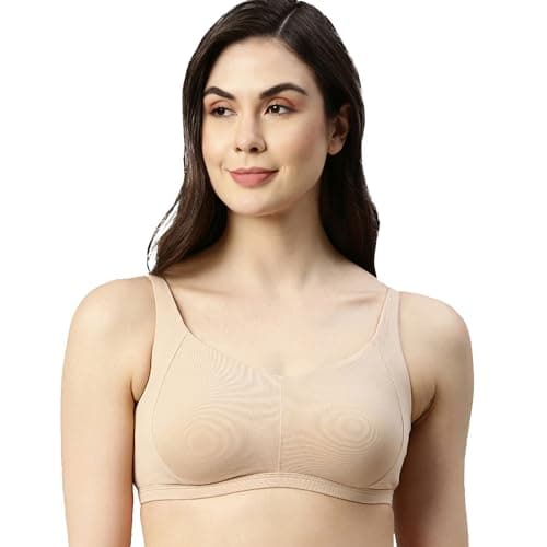Enamor Non-Wired Fixed Strap Padded Womens Every Day Bra (Brown, 36C)