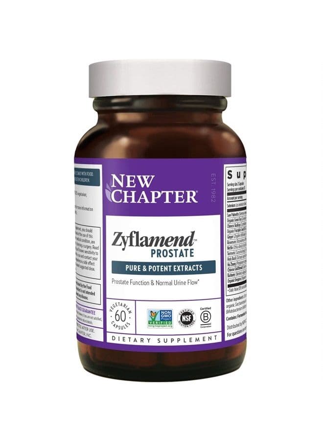 Prostate Supplement Zyflamend Prostate with Saw Palmetto + Pumpkin Seed Oil + Turmeric for Prostate Health Vegetarian Capsule, 60 Count