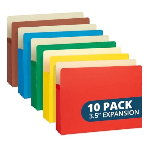 Blue Summit 10 Expanding File Pockets Accordion File Folders Letter Size 35 Expandable Pockets Assorted Colors