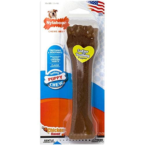 Nylabone Knuckle Bone Puppy Chew Toy for Dogs, Puppy Enrichment Teething Toys, Chew Bone for Puppies, Chicken Flavor, X-Large Dogs - Over 50 Ibs, 1 Count