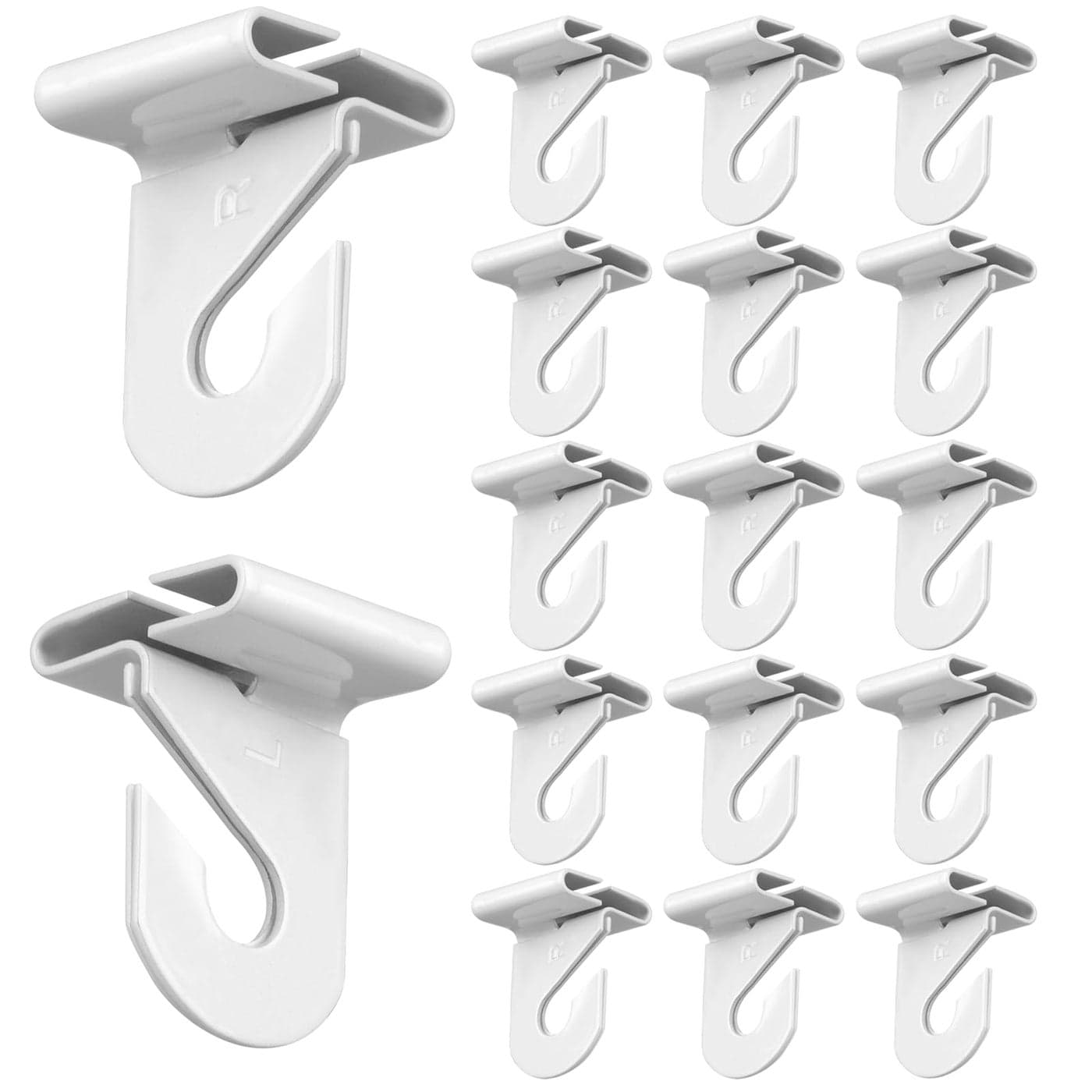 34 Pcs Ceiling Hooks Durable Heavy Duty Aluminum Alloy Ceiling Hangers White Drop Suspended Ceiling Tile Hook Ceiling Clips for Hanging Plants Decorations at Home Classroom Grid Office