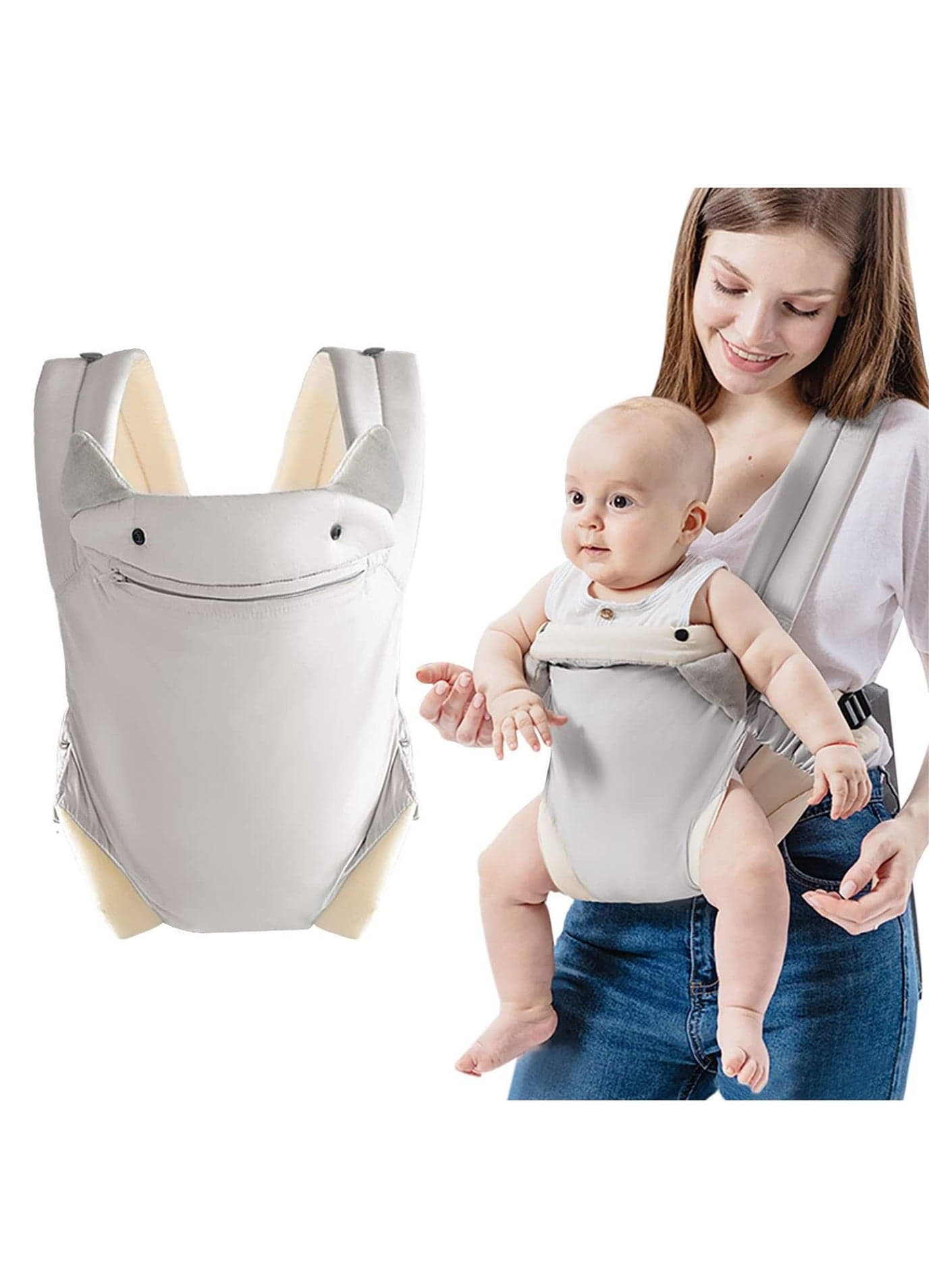Baby Carrier with Pocket 4-in-1 Easy to Wear Adjustable Breathable Slings Perfect for Newborn Infants up 15KG Toddlers