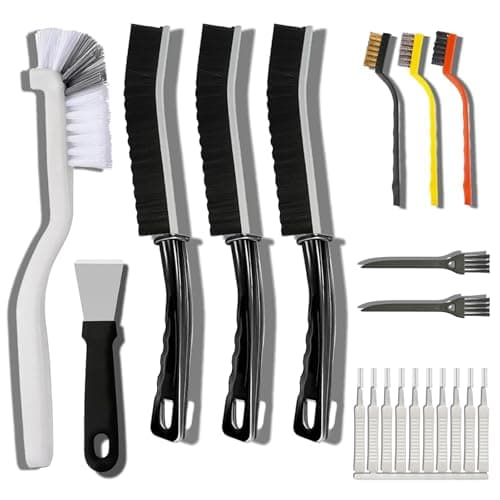 20Piece Crevice Cleaning Brush Set Multifunctional Kit with Precision Brushes ScraperShower Cleaner Brush for Car Kitchen Bathroom Grout Sink Cup Teapot Bottle Blender Corners More