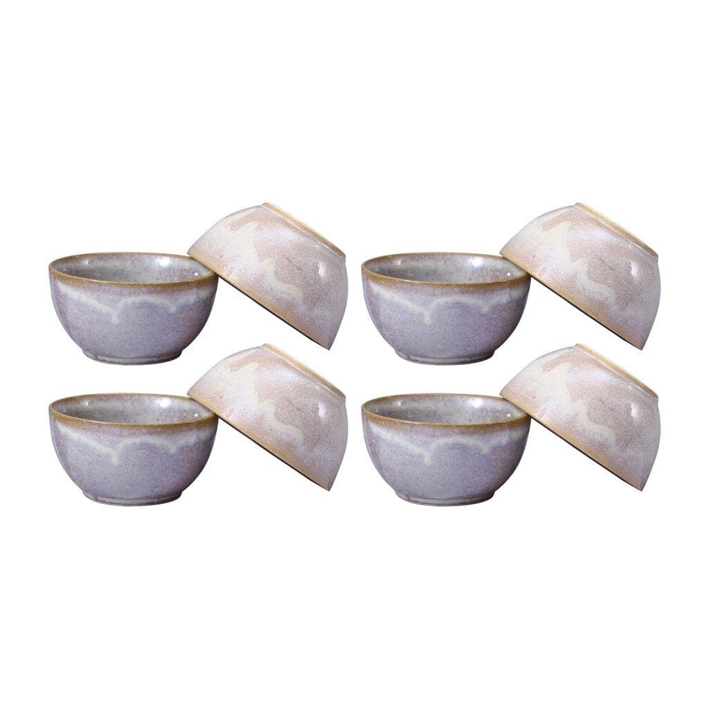 Caffeine Ceramic Handmade Cream Studio Katori Bowl Set of 8