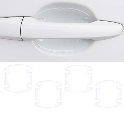 Qenixo Universal Car Door Handle Protector & Vehicle Door Decal Self-Adhesive Transparent PU Scratch-Guard Vinyl Sticker for Paint Protection Decorative Automotive Graphic Wrap Universal Fit Pack of 4