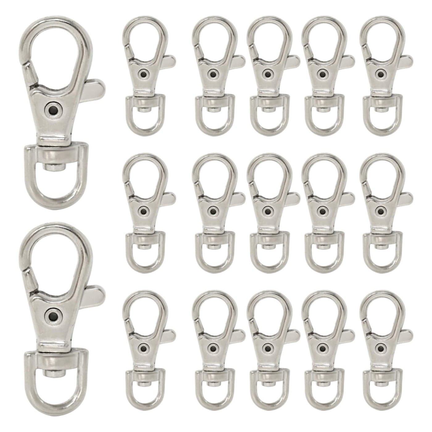 yueton Swivel Clasps 20 Nickle Plated Lobster Claw Swivel Clasps for Key Ring 1 1258 Inch