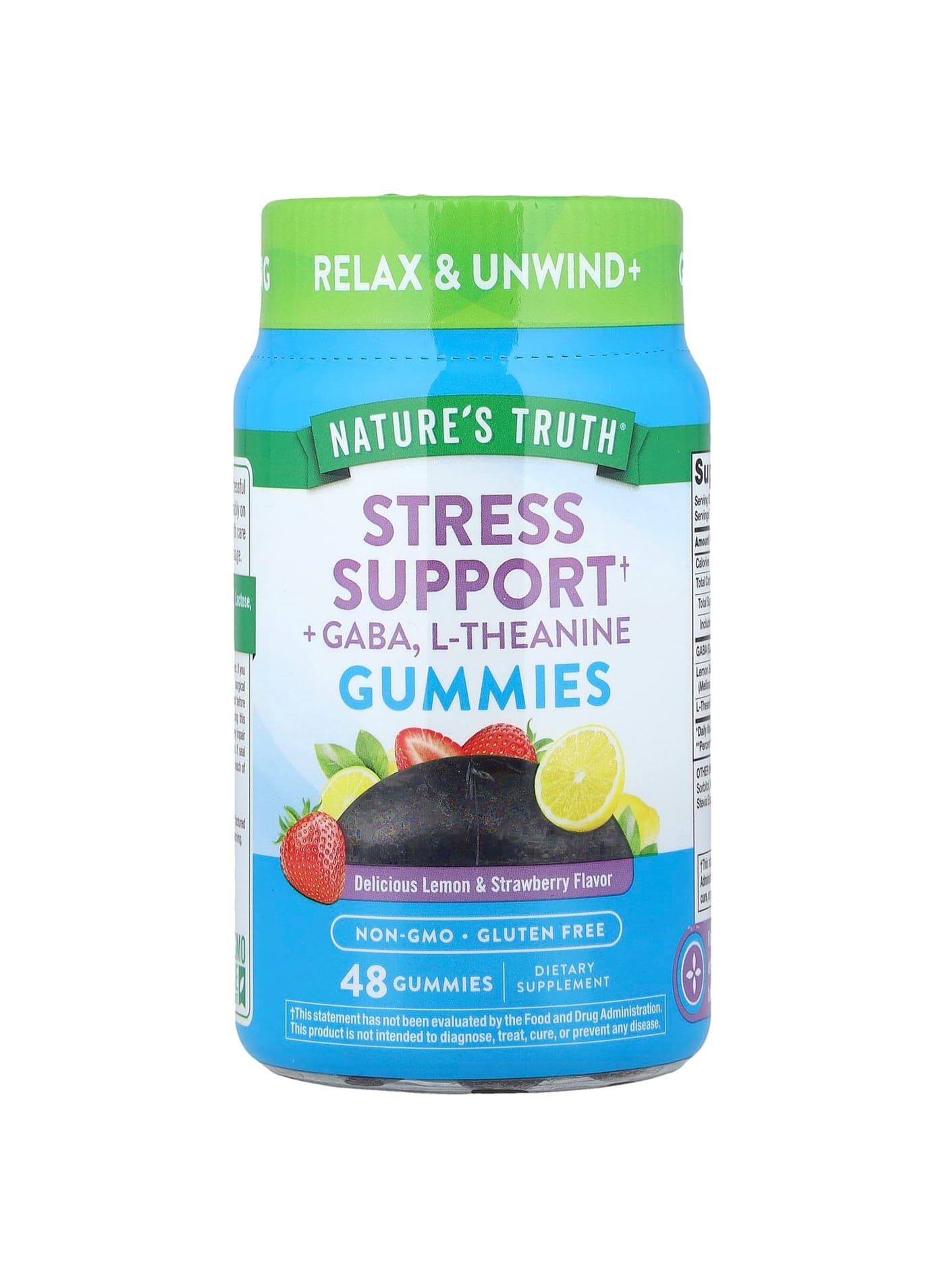Stress Support + GABA, L-Theanine, Lemon & Strawberry, 48 Gummies