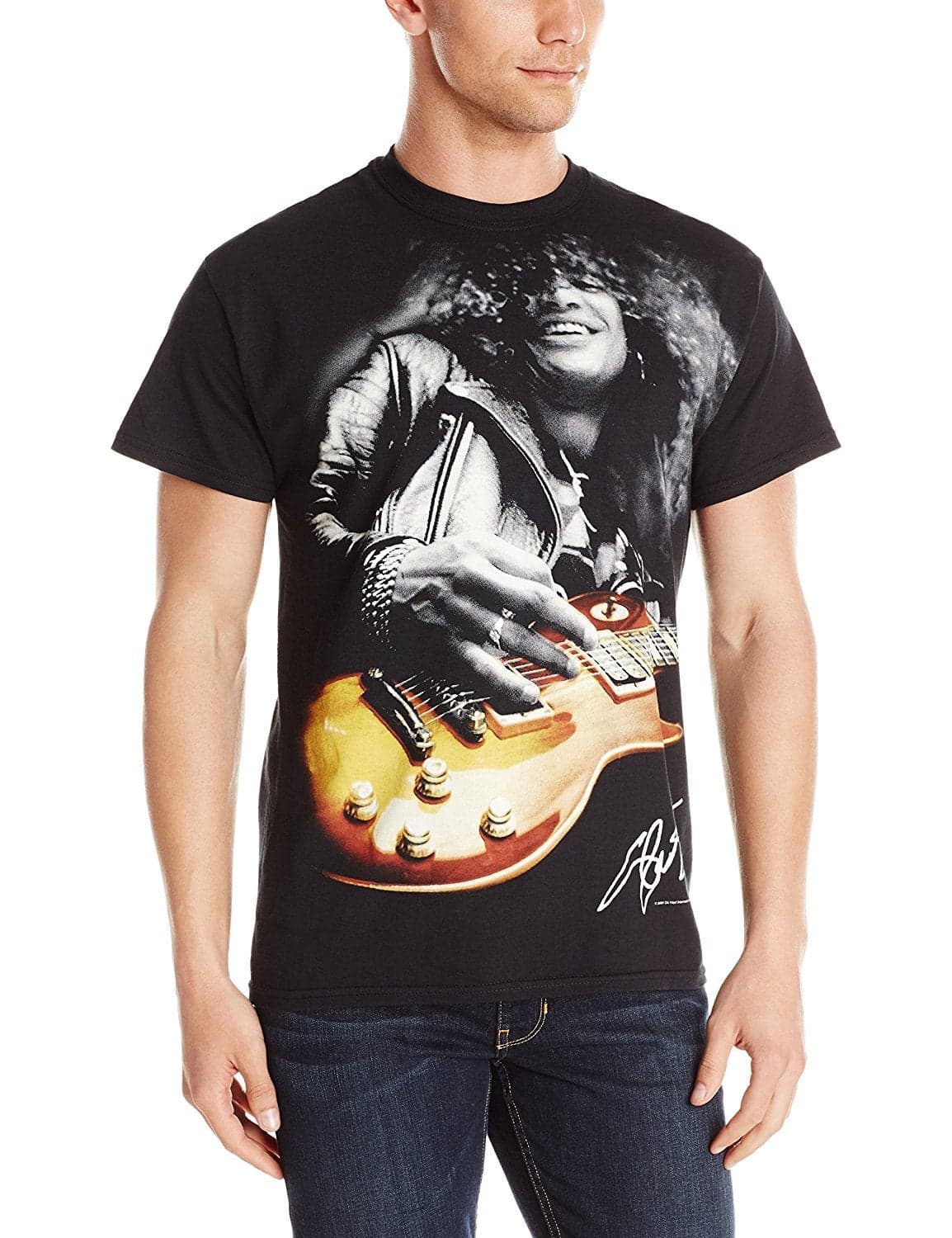 Liquid Blue Men's Slash Guitar T-Shirt, Black, X-Large