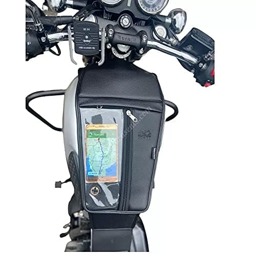 Sahara Seats Imperiale 400 Tank Cover with Mobile Holder (Thick Flap - Large Space)