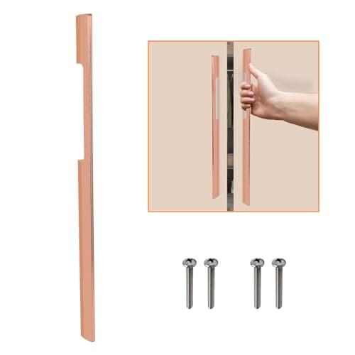 VOLO Wardrobe and Cabinet Pull Handle – Versatile Handles for Wardrobes, Drawers, Sliding Closets, and Doors in Kitchens, Offices, and Bedrooms (SAC-35) (Rose Gold, 450MM (18 Inch)) Pack of 1