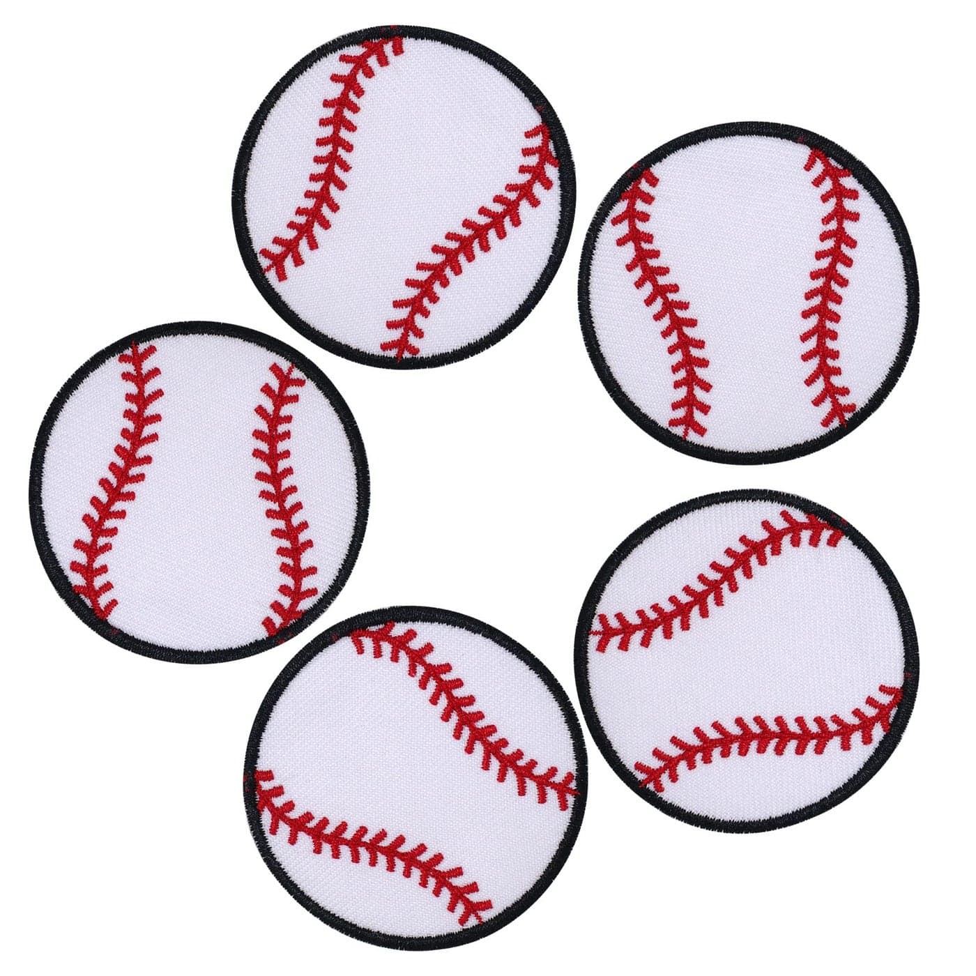 Octory 5 PCS Baseball Ball Iron On Patch for Clothing Saw OnIron On Embroidered Patch Applique for Jeans Hats Bags