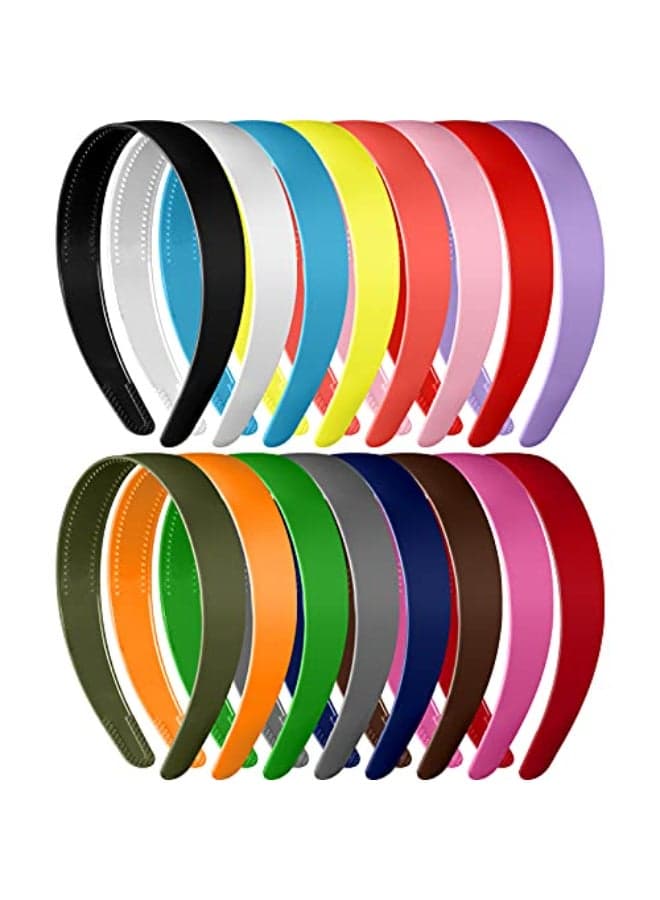 Waydress 16 Pieces Plastic Headbands with Teeth Simple Hard Headbands Wide Antislip Hair Bands Craft Headband Hoops for Women DIY Hair Accessories1 InchClassic Color