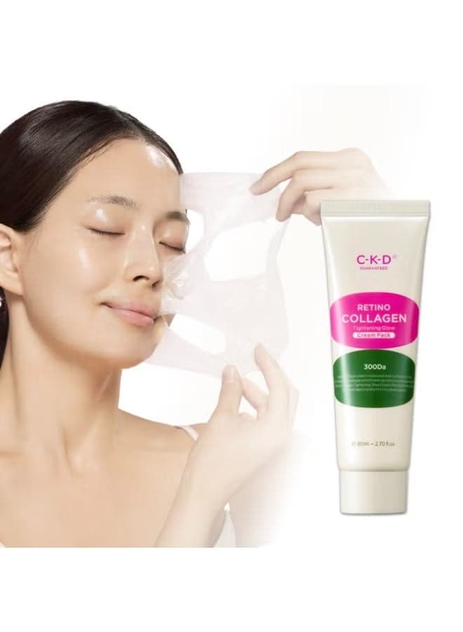 Retino Collagen Peel Off Face Mask - Wrapping Overnight Facial Mask for Tightening, Firming, Skin Elasticity. Reduce Sagging & Wrinkles for Anti-Aging. Korean Skin Care. 2.7 fl oz