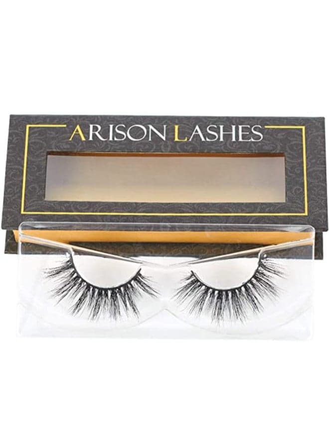 Arison Faux Mink Lashes Natural Look Fluffy Fake False Eyelashes 3d Wispy Lashes Long Lashes Bulk for Women D006