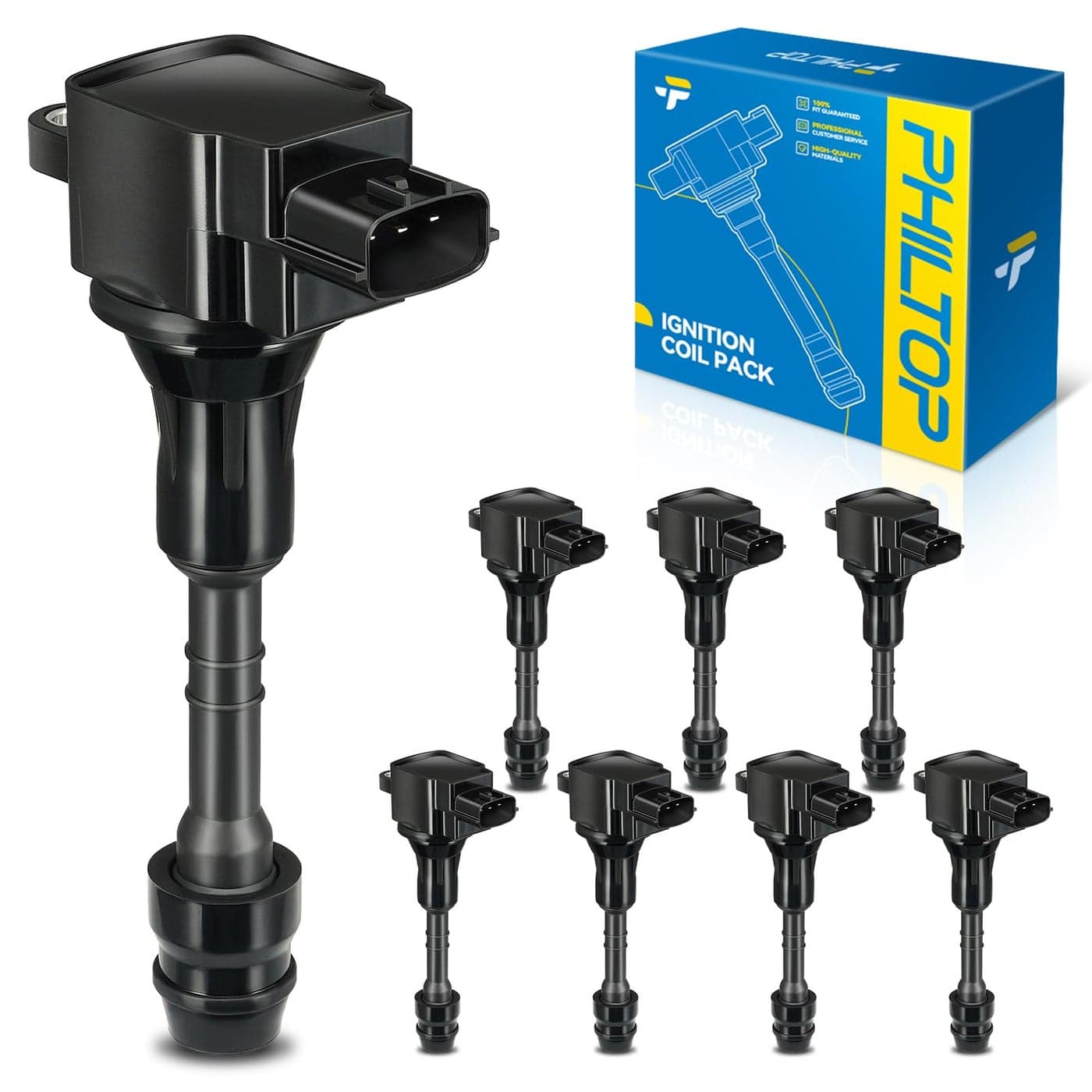 PHILTOP Ignition Coil Pack Compatible with 20052006 Armada 2004 Pathfinder Armada 20042006 QX56 20042007 Titan UF510 Ignition Coil