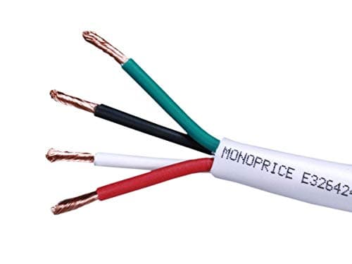 Monoprice 100ft 14AWG CL2 Rated 4Conductor Loud Speaker Cable For InWall Installation
