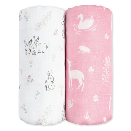 GLLQUEN BABY Muslin Swaddle Blankets Breathable Receiving Blankets 35 x 40 2Pack Soft Baby Blankets for Girls and Boys Newborn Essentials Muslin Burp Cloths Swaddle Wrap GiftLooking for Spring