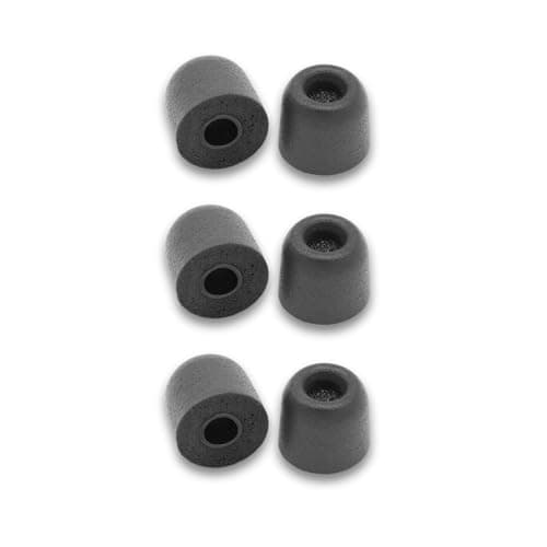Comply 167 Core Series | Memory Foam Replacement IEM Ear Tips for Sennheiser Wired Devices & More | Superior Noise Isolation, Ultimate Comfort, Secure Fit | TechDefender, Black, Medium (3 Pairs)