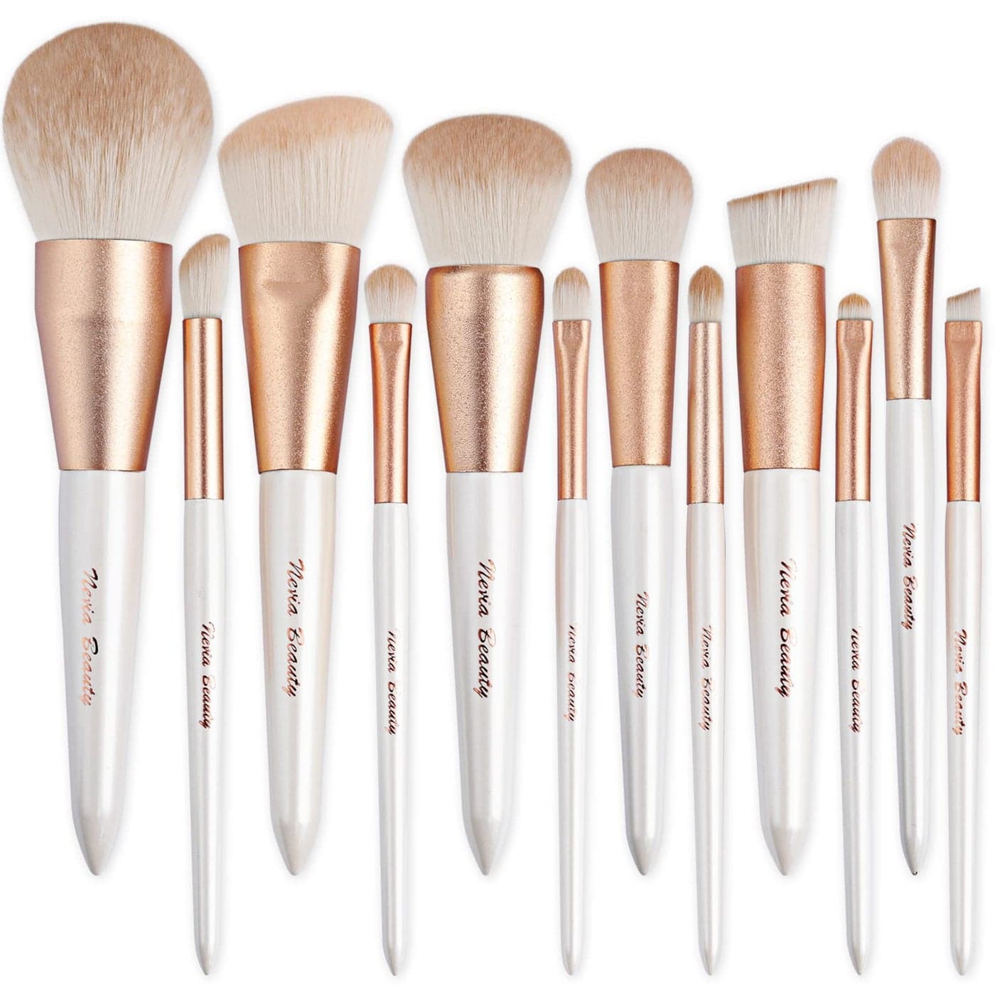 Makeup Brushes Set EVRCHGIEA 12pcs Premium Eye Shadow Eyebrows Eyeliner Concealer Lip LinerFoundation Makeup Brush White Travel Makeup SetCrueltyFree Synthetic Fiber Bristles