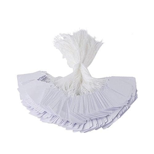 Price Tags with String Attached, 1000pcs White Matte Surface Marking Merchandise Strung Tags Writable Label Small Hang Tag for Pricing Gift Jewelry Clothing Yard Sale Garage Supplies 1.75 x 1.093 inch