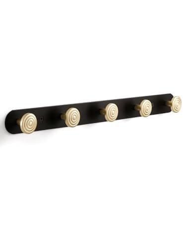 JIASENBAO 1 Pack Coat Rack Wall Mounted Gold Black Towel Hooks for Bathrooms Wall Hooks for Hanging Coat Robe Hooks Kitchen Decorative Heavy Duty Zinc Alloy