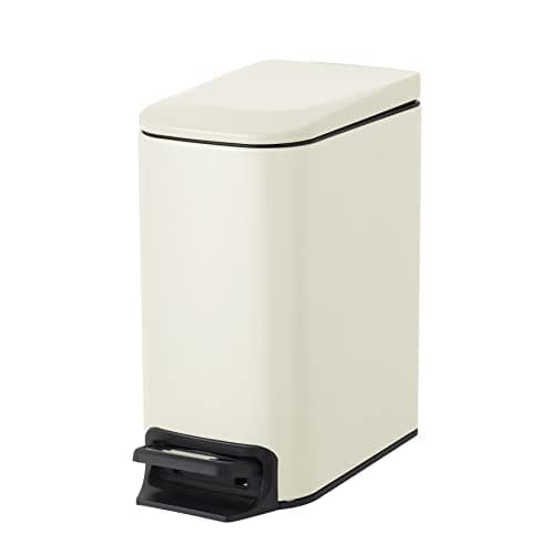Cesun Small Bathroom Trash Can with Lid Soft Close, Step Pedal, 6 Liter / 1.6 Gallon Stainless Steel Garbage Can with Removable Inner Bucket, Anti-Fingerprint Finish (Creamy White)