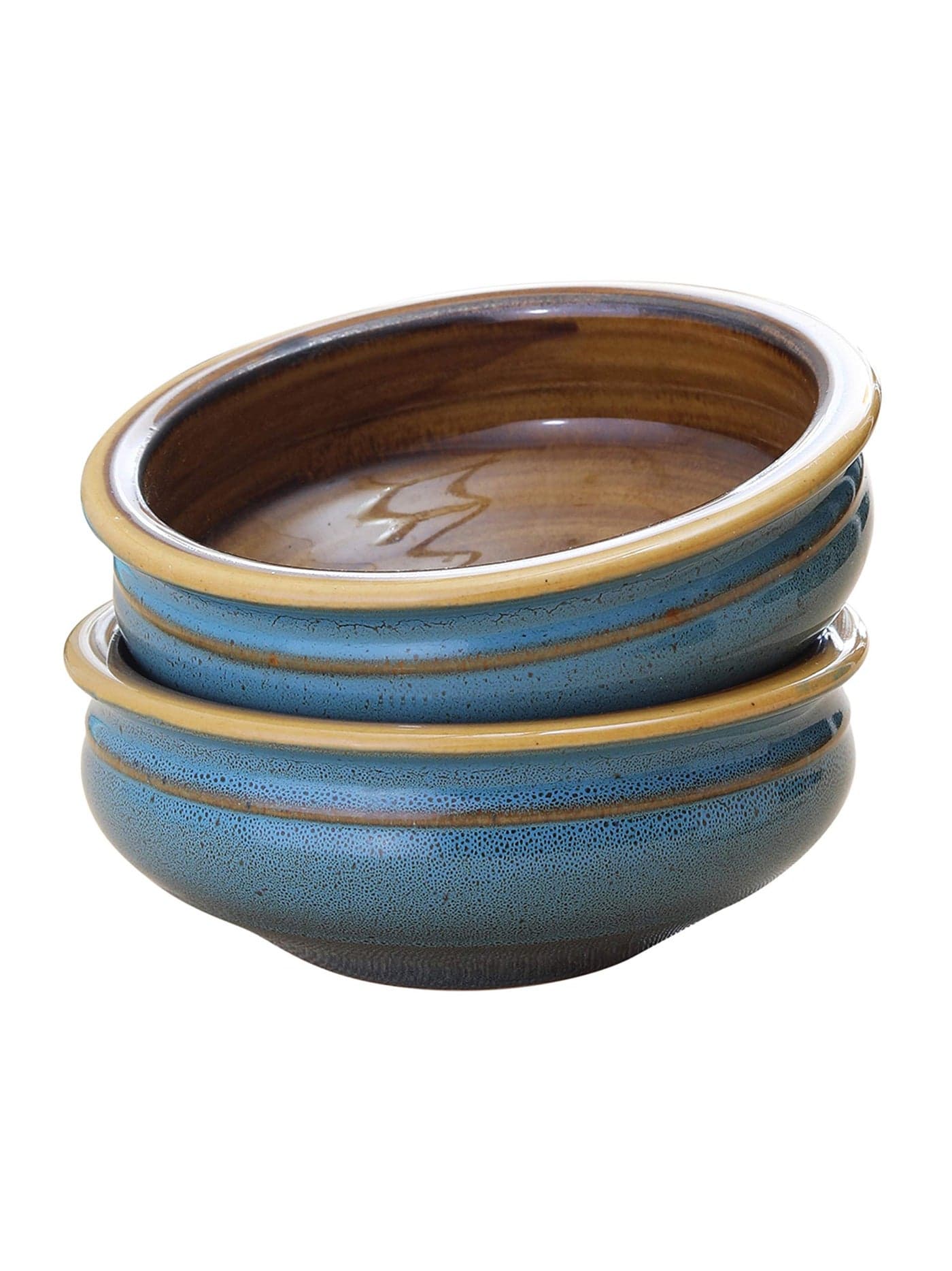 Miah Décor MDCF-131 Miah Ceramic Elegant Solid 6.5" Serving Bowl: Shale Color-Set of 2