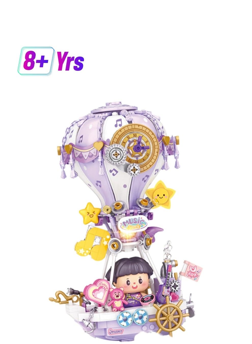 Purple Hot Air Balloon Building Block Toy Creative Assembly Model Ornaments Children'S Educational Game Gift