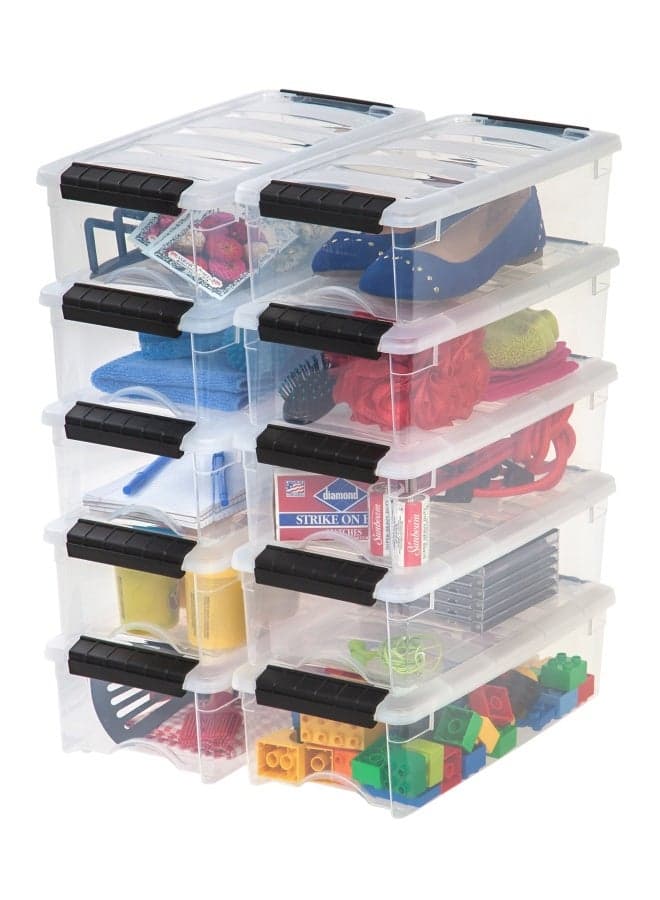 Iris Usa 10 Pack Plastic Storage Container Bin Clear