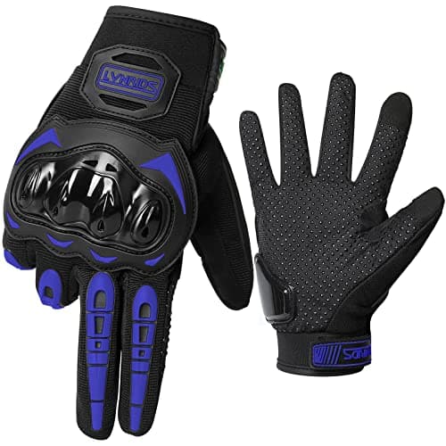 LVNRIDS Motorcycle Gloves for Men Full Finger Touchscreen Racing Motorbike Airsoft Tactical Gloves for BMX ATV MTB Riding Racing Cycling Blue