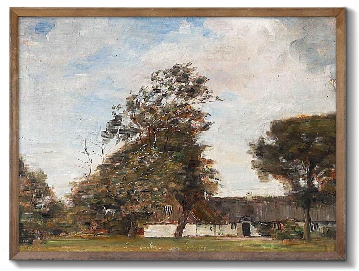 XOCUUI Vintage Cottage Wall Art, Summer Country Landscape Print - Farmhouse Art Poster - Cottage Oil Painting, 8" X 10" Unframed Canvas Prints, Farmhouse Kitchen Office Bathroom Art Wall Decor