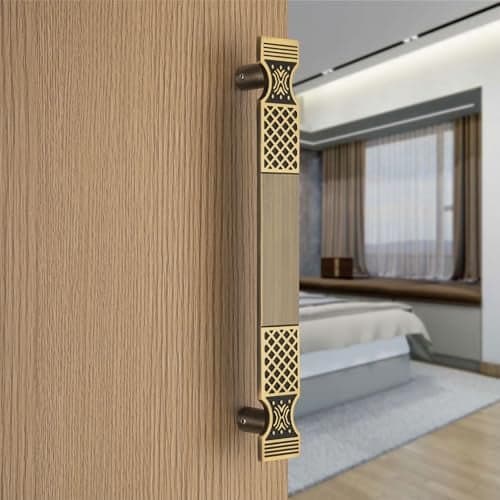COMPASS 12" Brass Main Door Handle | Door Handles for Main Door | Pull Handles for All The Doors of House | Office | Hotels | PH-VN (Pack of 1, Antique Finish)
