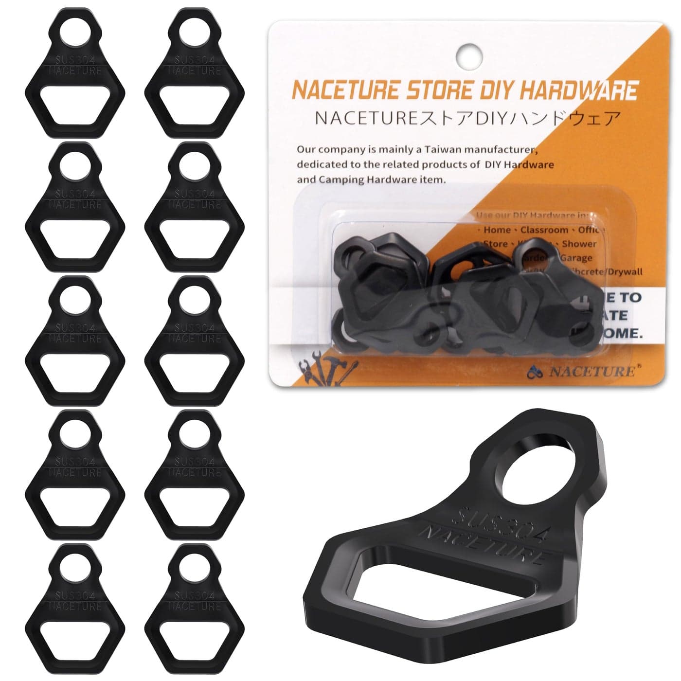 NACETURE Motorcycle Tie Down Anchor Hook Heavy Duty Stainless Steel 10 Pack Dirt Bike Tie Down Strap Rings Accessories for Truck Camper Trailer Truck Bed Tie Down Anchors