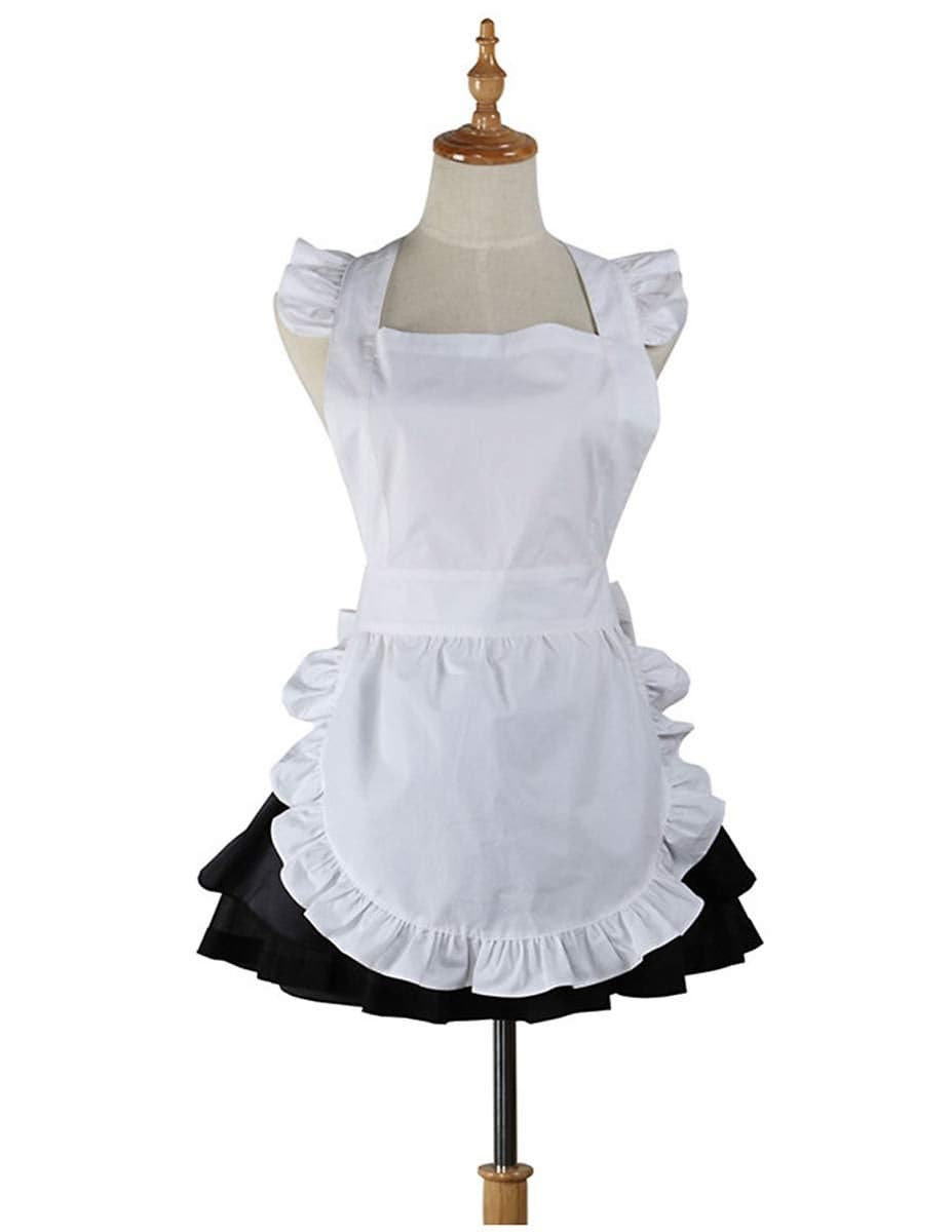 Love Potato Cute White Retro Kitchen Restaurant Women Aprons for Women Girls Waitress Apron for Gift
