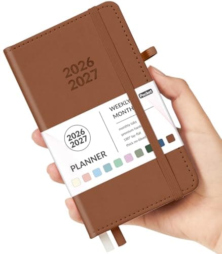 Forvencer Pocket Planner 20262027 Weekly Monthly Planners for Purse 35 x 6 July 2026June 2027 Cute Small Daily Academic Calendar Elastic Band Hardcover Agenda for Women Teacher