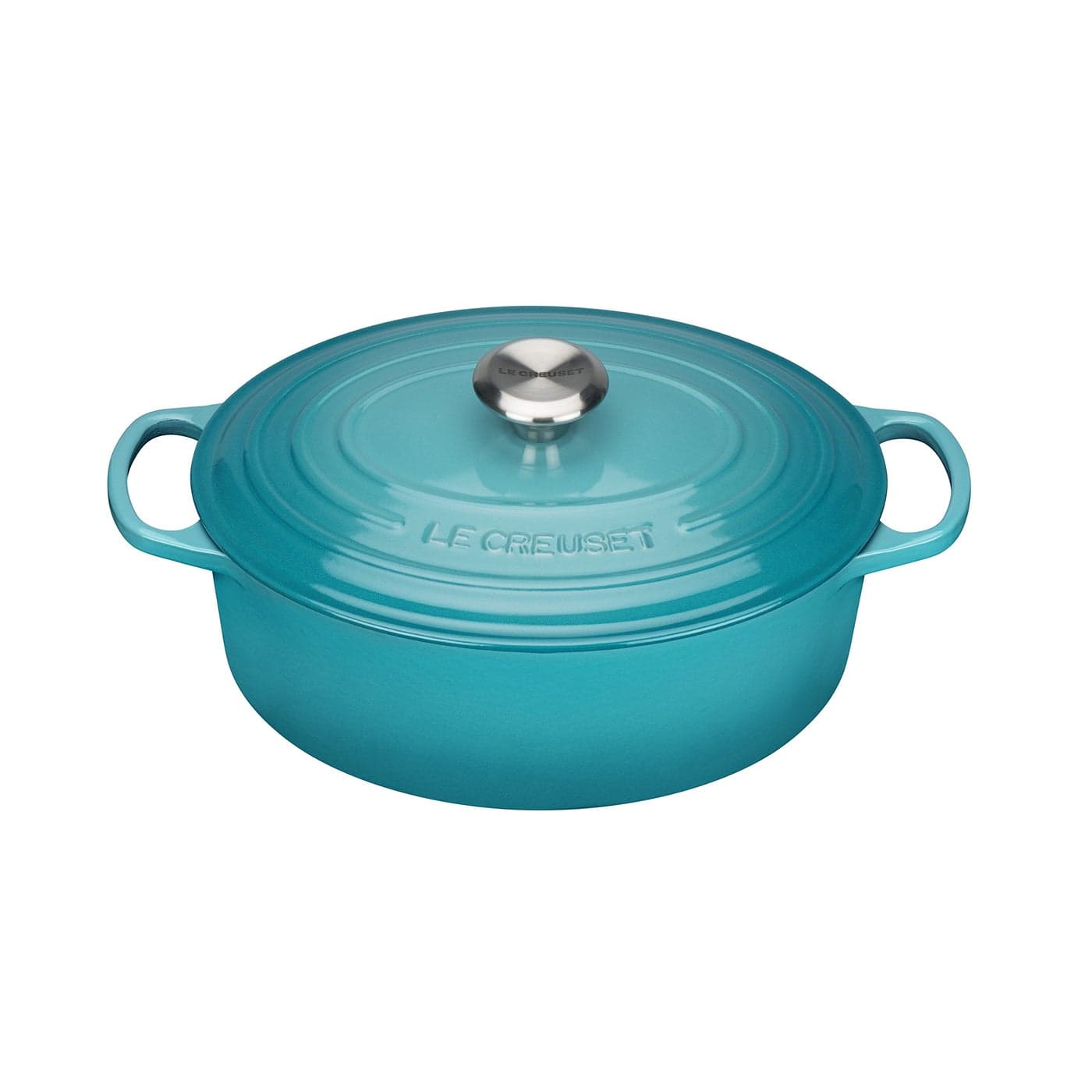 Le Creuset Signature Enamelled Cast Iron Casserole Dish with Lid Oval 27 cm 41 Litres Teal 21178271702430